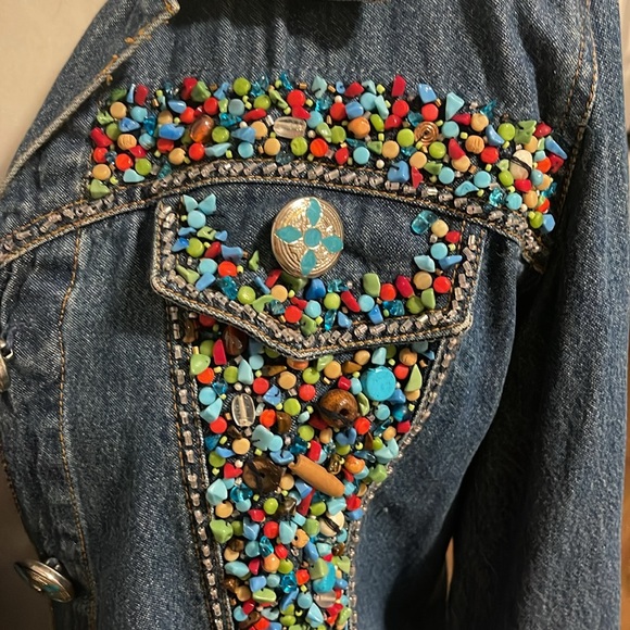 Vintage Signature Gordon & James Embroidered Jean jacket, size M, EUC - Picture 2 of 9